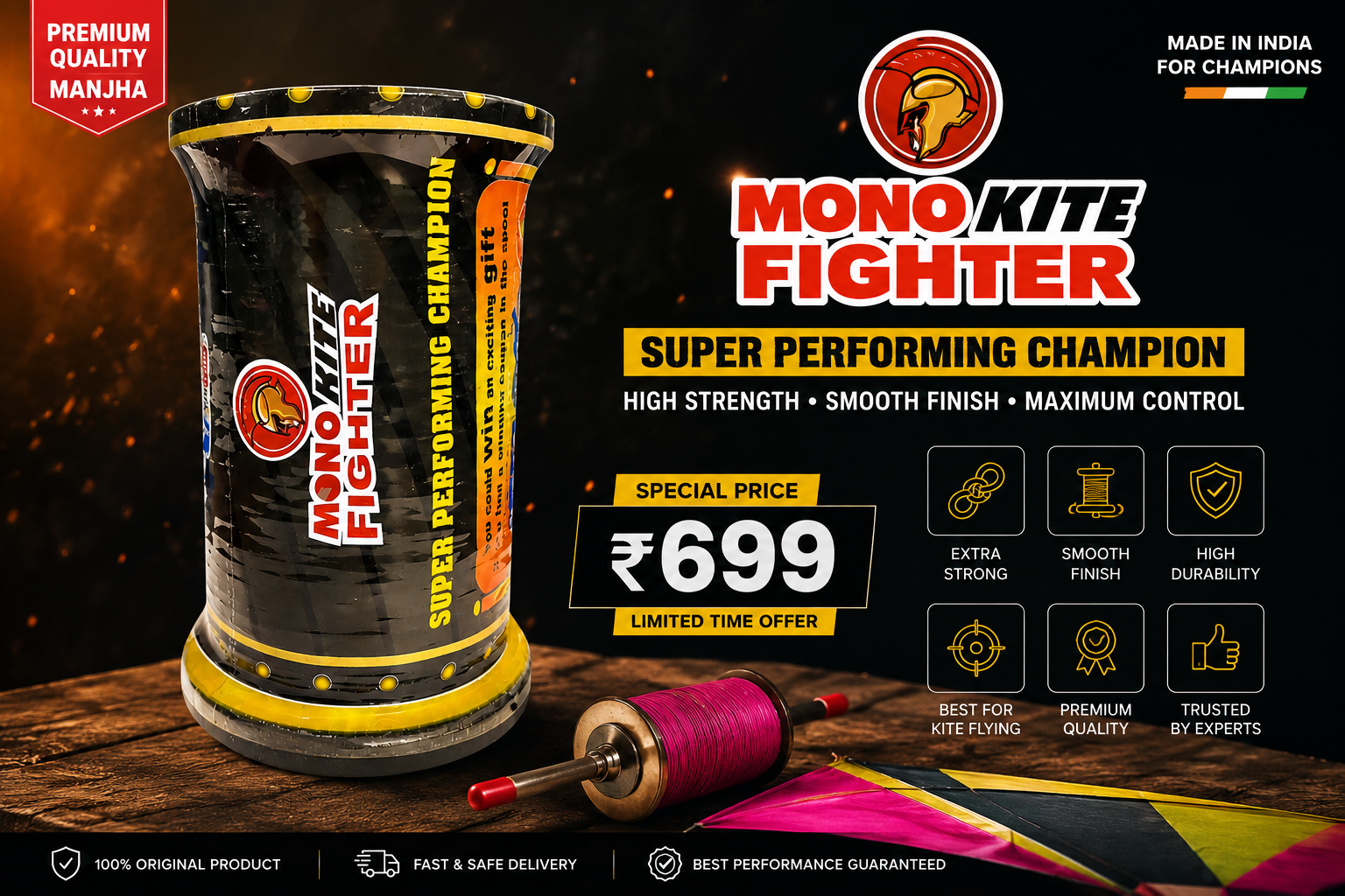 MonoKite Fighter Premium Manjha Thread - Image 3